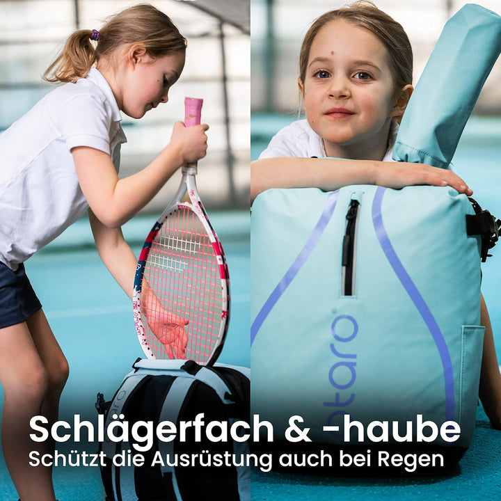Otaro Tennisrucksack Kinder (19L) | Premium | Inkl. Separierten Schuhfach & Schlägerschutz | Deutsch