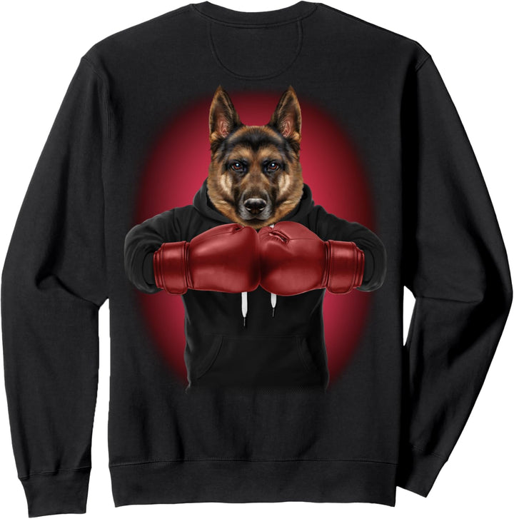 Deutscher Schäferhund Hundeboxer als Boxkämpfer Sweatshirt