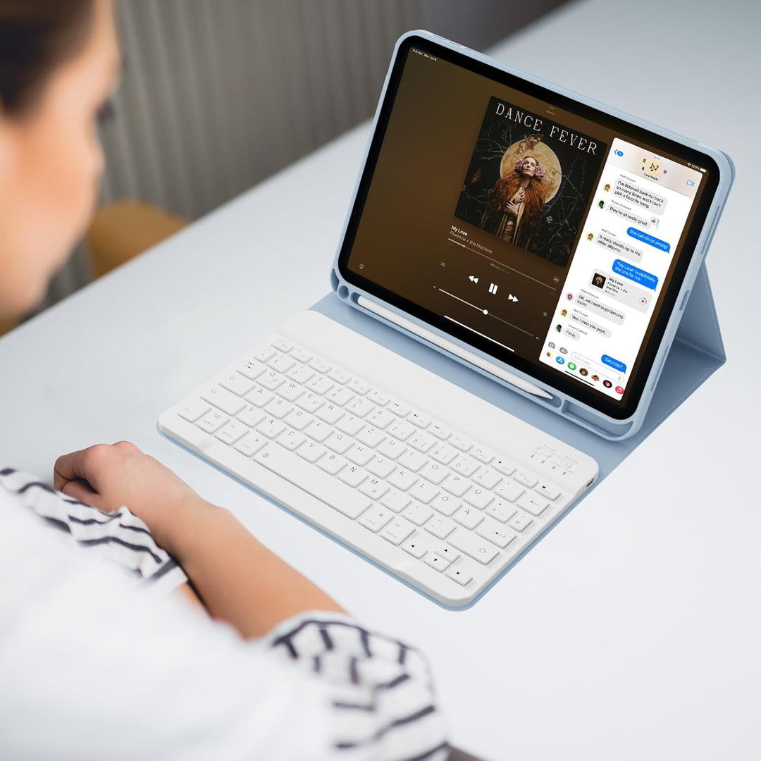 ZOPSGYU Hülle mit Tastatur für iPad (A16) 11/10 Generation (2025/2022, 11/10.9 Zoll), Schutzhülle mi