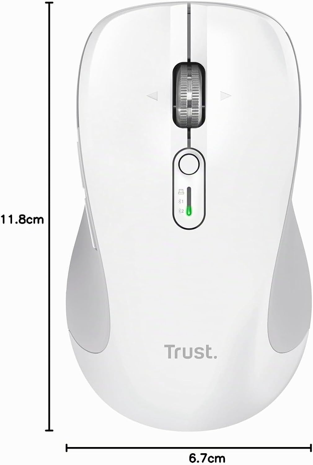 Trust Ferro Kabellose Maus Ultraschnelles Scrollrad und Horizontales Scrollen, Bluetooth + 2.4GHz, L