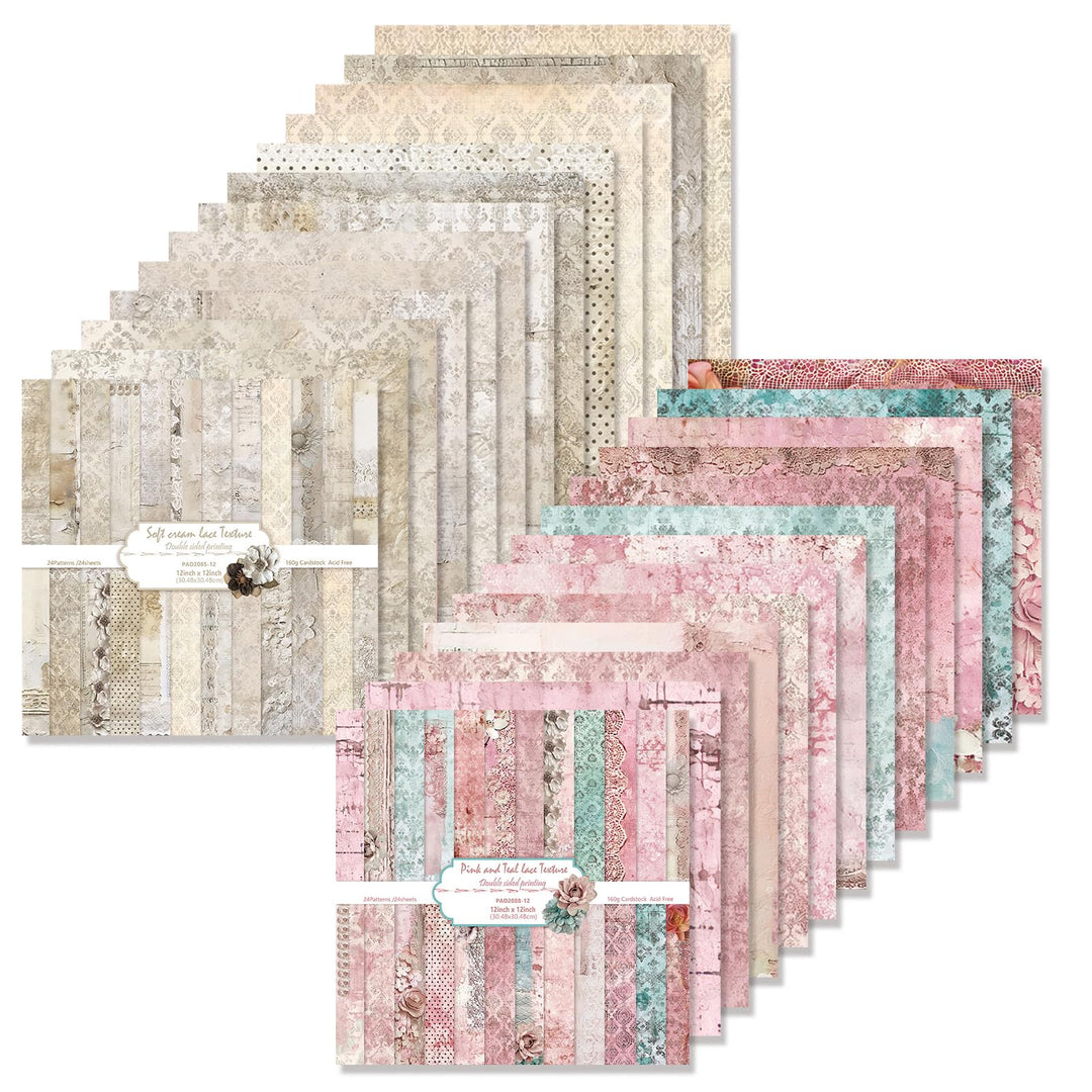 48 Stück Designpapier Block mit Muster Doppelseitiges Scrapbook Papier Decoupage Papier Hintergrundp