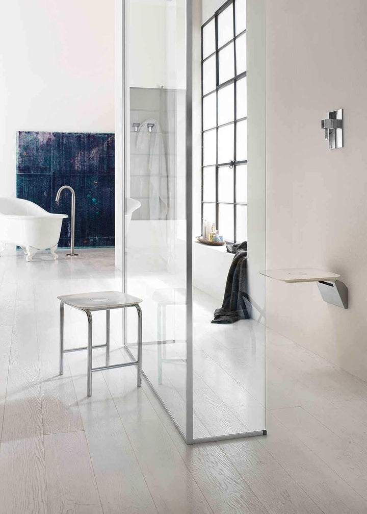 INDA AV036BWZ Hotellerie Klappsitz für Dusche, Weiss