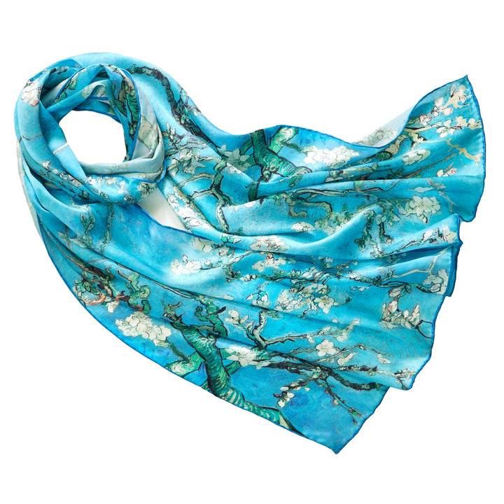 Prettystern Damen 100% Seidenschal van Gogh Silk Scarf Kunstdrucke 160 cm X 43 cm Blühende Mandelbau
