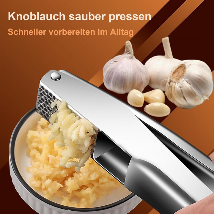 KAITION Edelstahl Knoblauchpresse - Auslaufsicher, leicht zu reinigen, spülmaschinenfest!