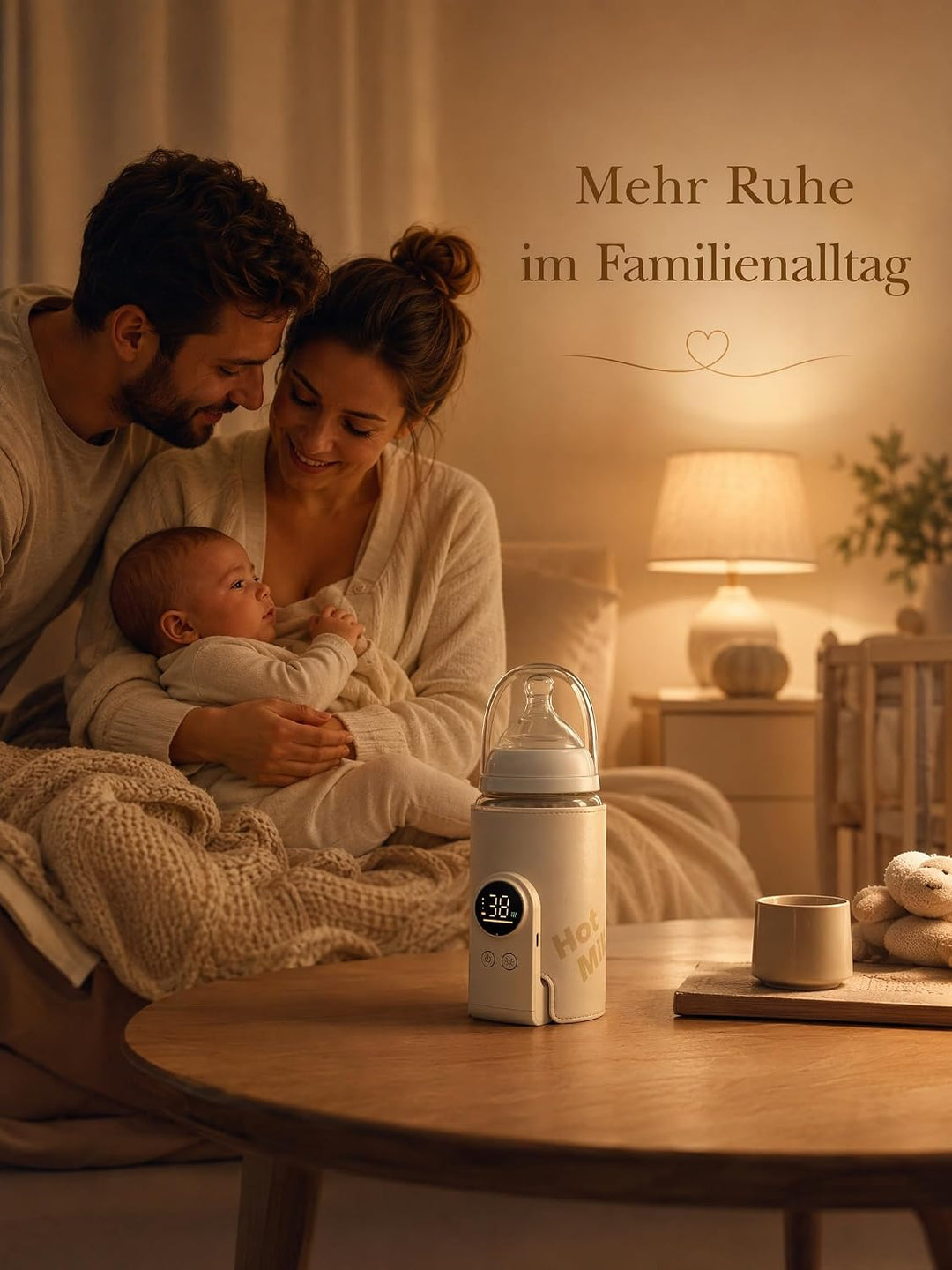 Flaschenwärmer Baby Unterwegs,Tragbarer Flaschenwärmer Baby mit LCD-Display USB-Ladung Babyflaschenw