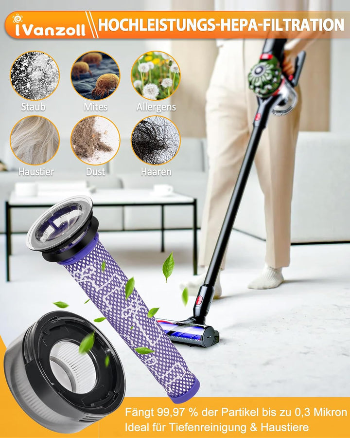 Filter Set für Dyson V8 Cyclone V8 Focus Mattress V8 Advanced Staubsauger | Kompatibel mit V8 origin