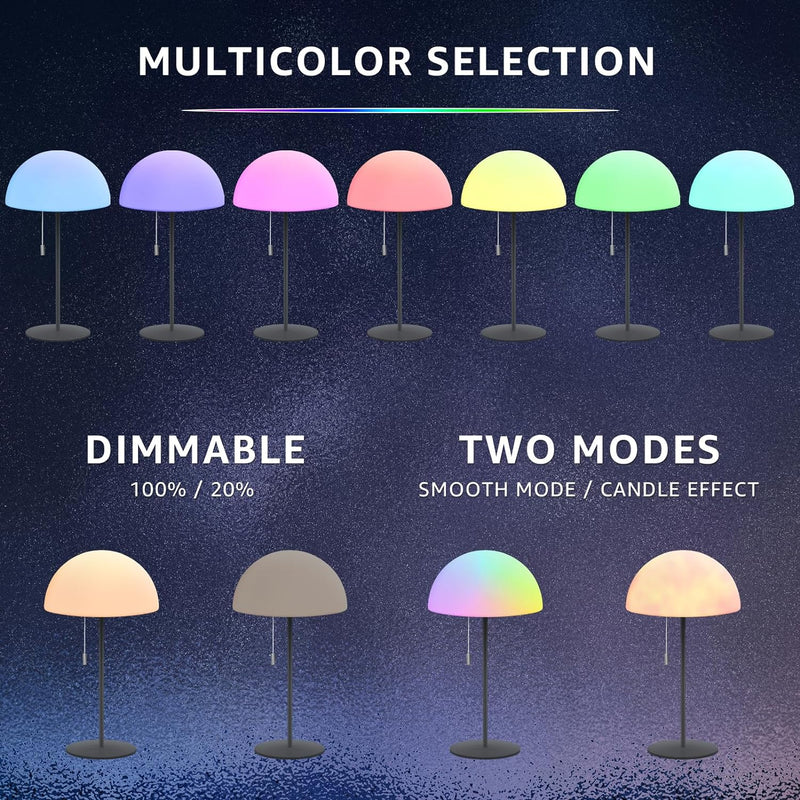 RWWR Tischlampe Outdoor Warmweisses Licht und 7 Farben Fernbedienung Dimmbar Tischlampe Kabellos LED