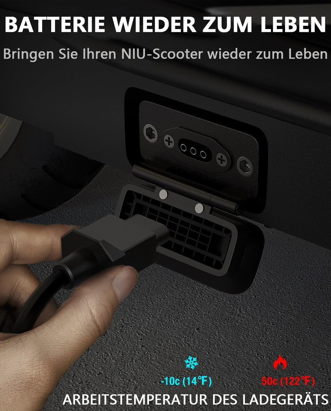 VOLOHAS 53,5V 2A Ladegeräte für NIU KQi3/KQi3 Pro/KQi3 Max/KQi2/KQi2 Pro/KQi 1/KQi 1 Pro/KQi Air/KQi