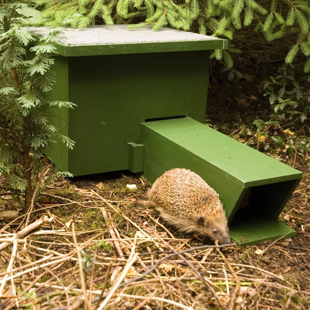 CJ Wildlife Igelhaus Winterfest – Igelfutterhaus aus FSC Holz mit Bitumen-Dach – Wetterfestes Igel F