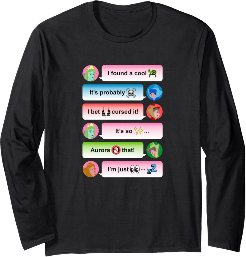 Disney Sleeping Beauty Texting Conversation Langarmshirt