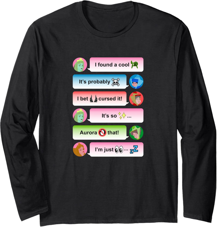 Disney Sleeping Beauty Texting Conversation Langarmshirt