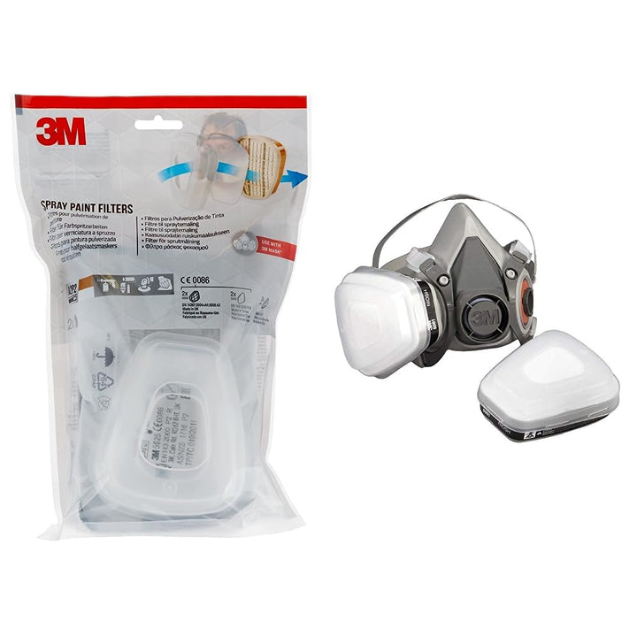 3M 6002 CR Ersatzfilter für Farbspritzarbeiten 6002CR – 1 Filter mit Doppel-Atemventil &amp; Mehrweg-Hal