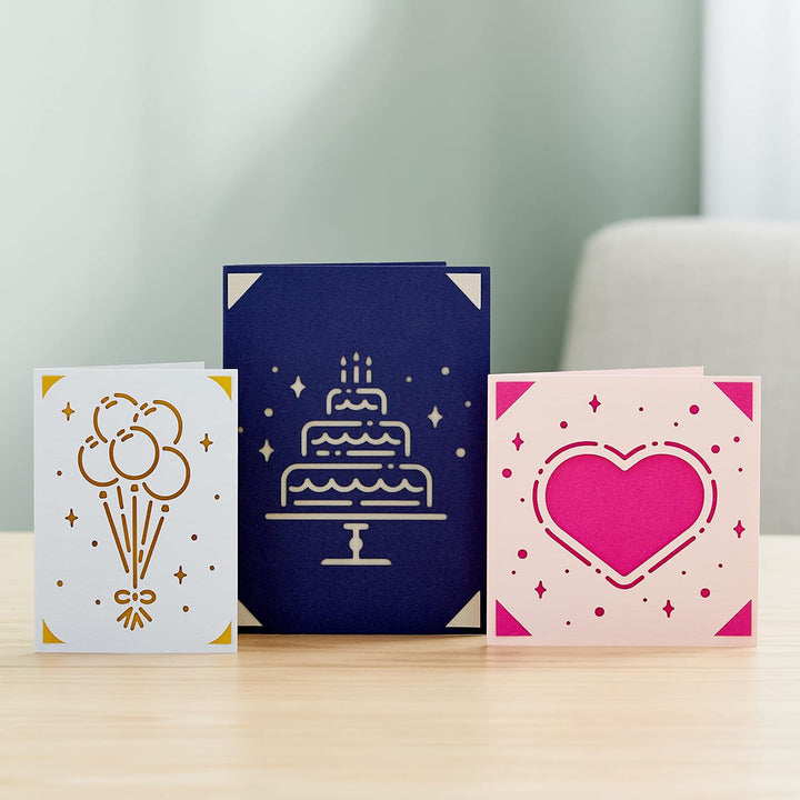 Cricut Insert Cards | Glitz & Glam | 12,1 cm x 12,1 cm (Cricut -Grösse S40) | 35-Pack | Zur Verwendu
