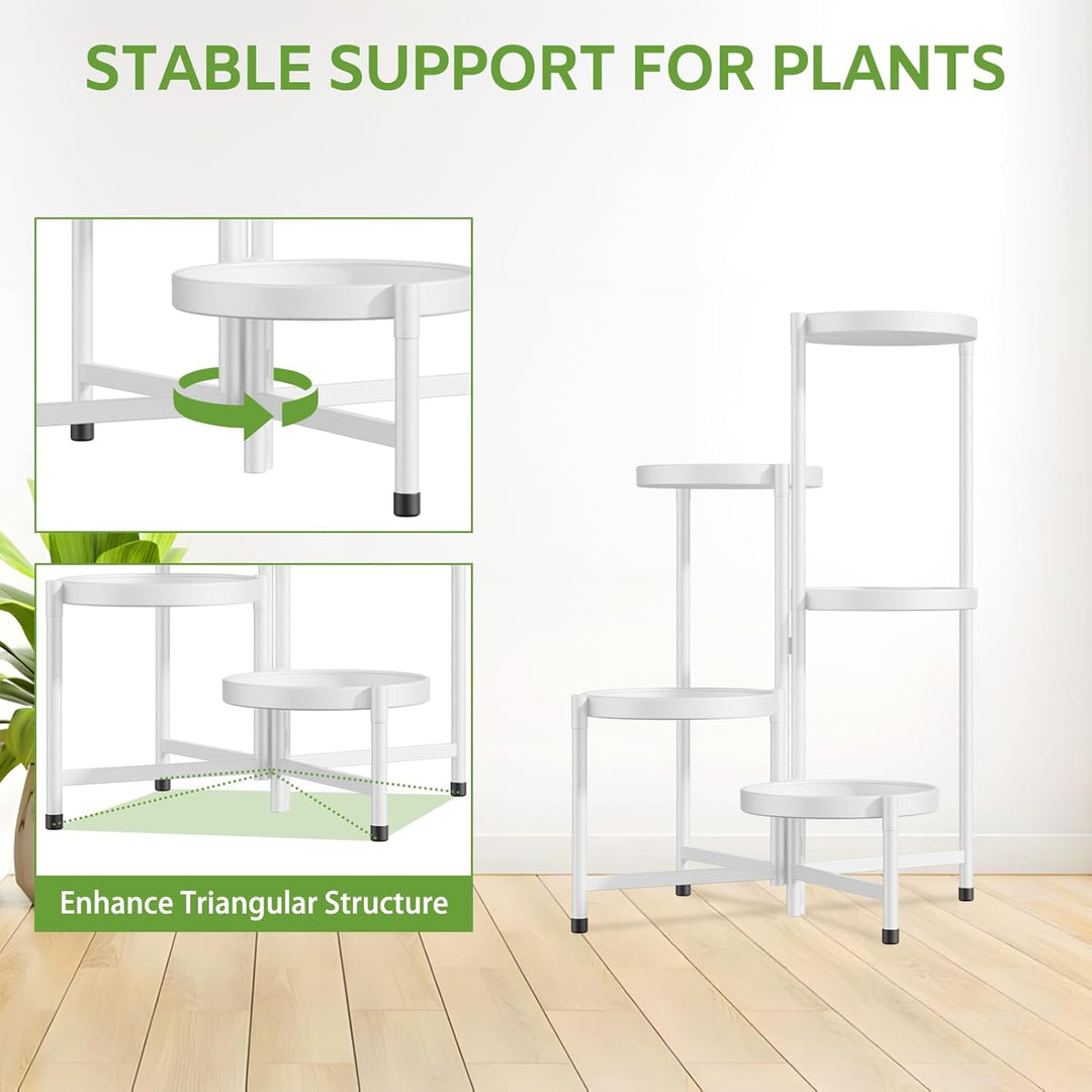 iDavosic.ly Pflanzenständer Metall Gross mit 5 Etagen, Blumenständer Pflanzenregal Blumenregal Indoo