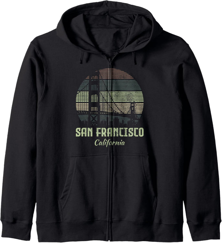 San Francisco California Golden Gate Bridge Vintage Geschenk Kapuzenjacke