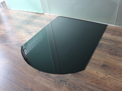 Segmentbogen 100x110cm Glas schwarz - Funkenschutzplatte Kaminbodenplatte Glasplatte (Schwarz SB100x