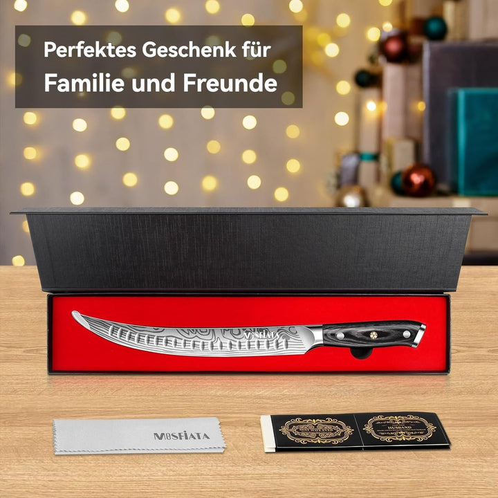 MOSFiATA Fleischmesser Extrem Scharf - 10,7-Zoll Metzgermesser aus EN1.4116 Stahl, Ideal für Filetie