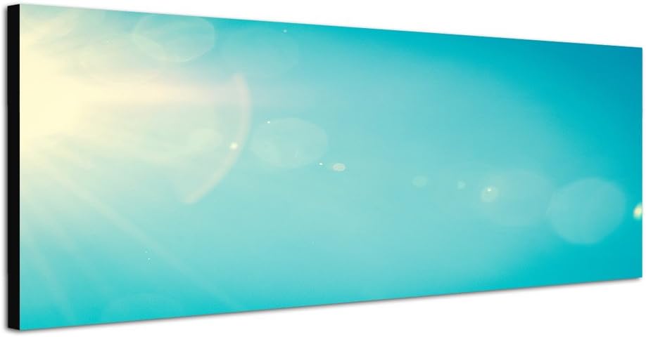 Paul Sinus Art Panoramabild auf Leinwand und Keilrahmen 150x50cm Sommer Himmel Sonnenstrahlen