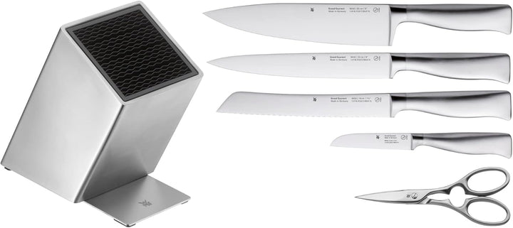 WMF Grand Gourmet Messerblock mit Messerset 6teilig, Made in Germany, 4 Messer geschmiedet & Grand G
