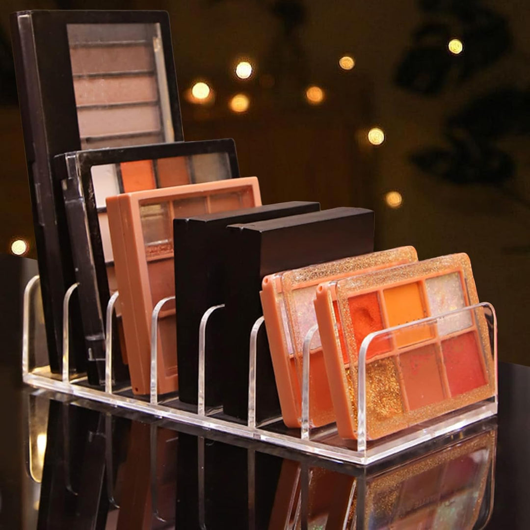 8 Stück Lidschatten Organizer, 2 Grössen Acryl Make Up Palette Organizer mit 7 Fächern, Lidschatten