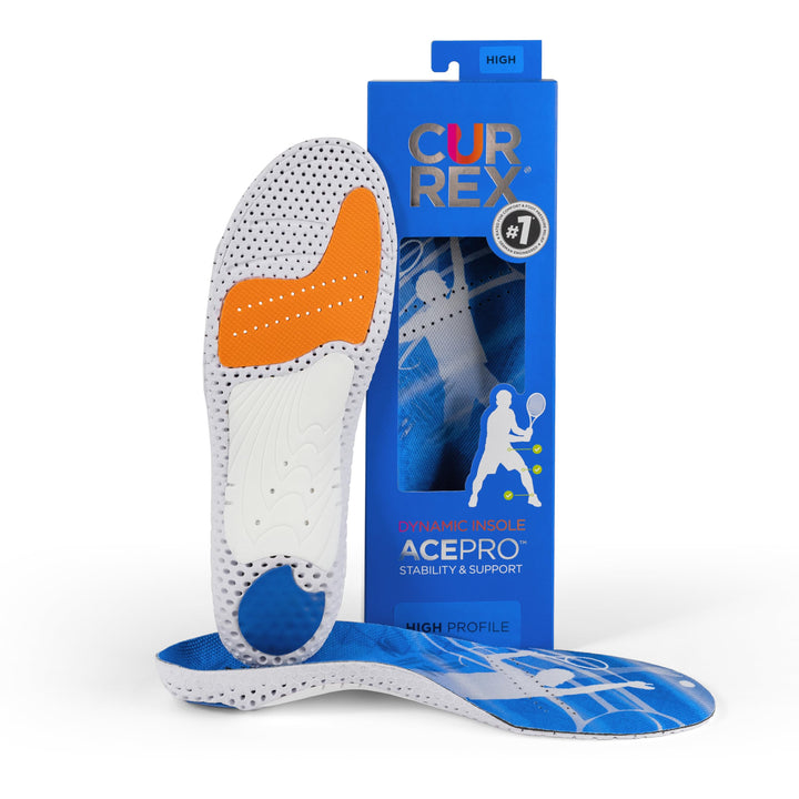 CURREX AcePro Einlegesohlen für Tennis- und Hallenschuhe - Optimal für Handball, Badminton und Volle