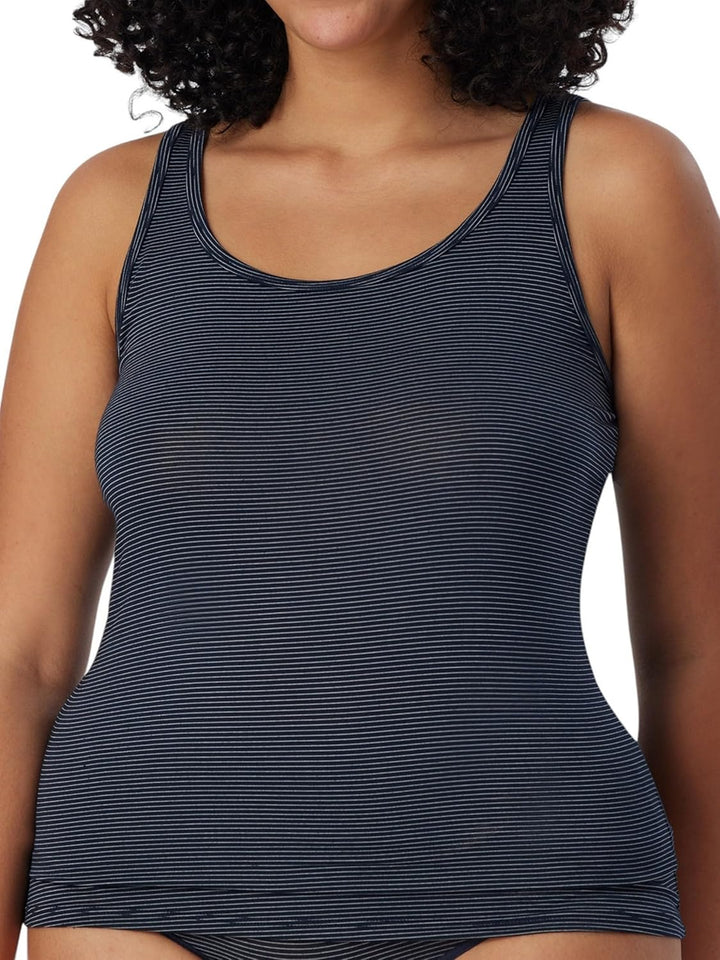 Schiesser Damen 2 PACK Trägertop Unterhemd - Modal Essentials 48 Nachtblau_162896, 48 Nachtblau_1628