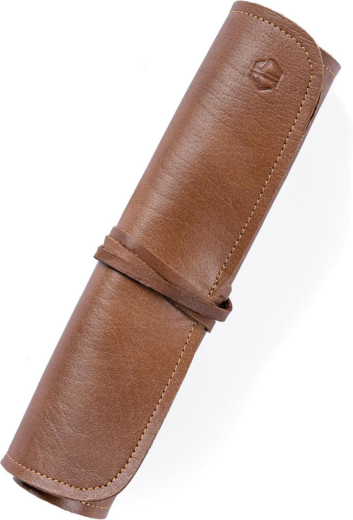 Angus Stoke Hochwertige 7-Fach Echt-Leder Kochmesserrolle Steve – Rolltasche Werkzeugtasche verschli