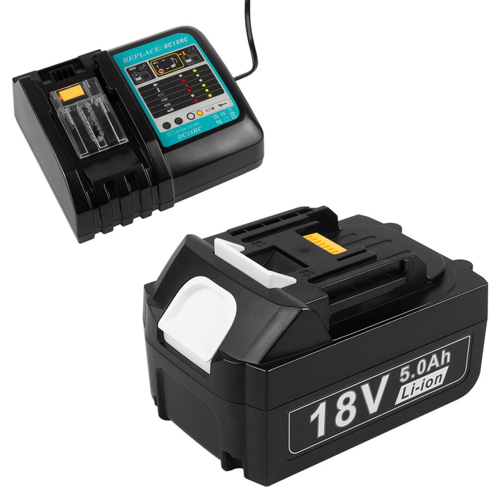 18V Akku und Ladegerät für Makita LXT ASUNCELL 18V 5.0Ah Akku DC18RC Schnellladegerät Set Kompatibel