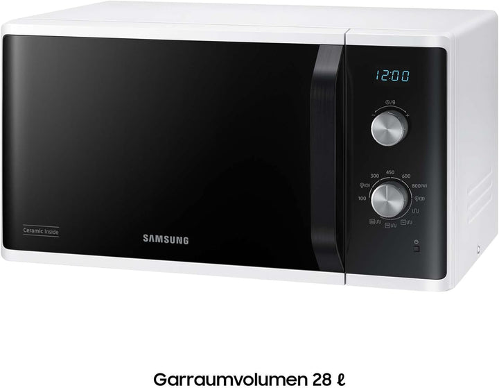 Samsung MG23K3614AW/EG Mikrowelle mit Grill / 23 Liter Garraum / 800 W/Grosses Grillelement für glei