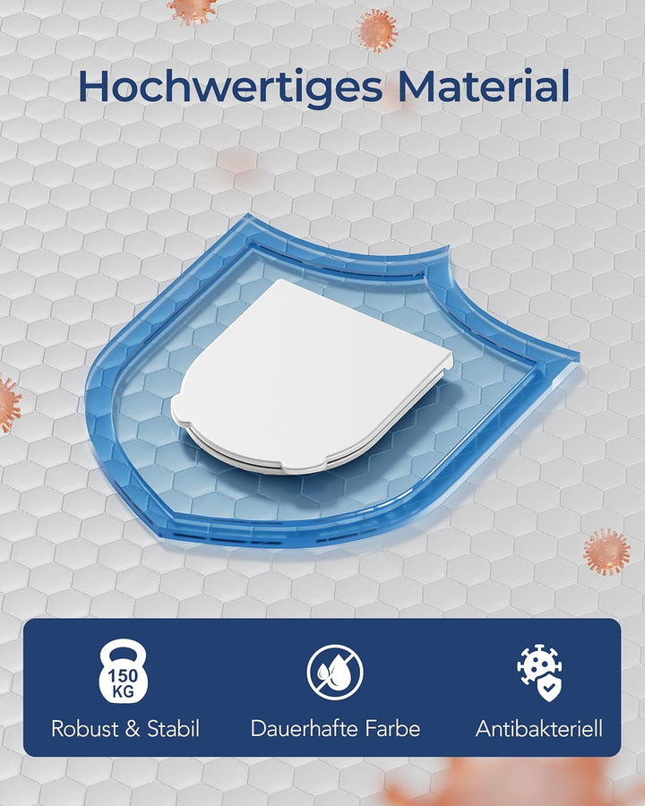HySail Toilettendeckel mit Absenkautomatik, Benutzerfreundlichem Hygienischem Griff, Schnellverschlu