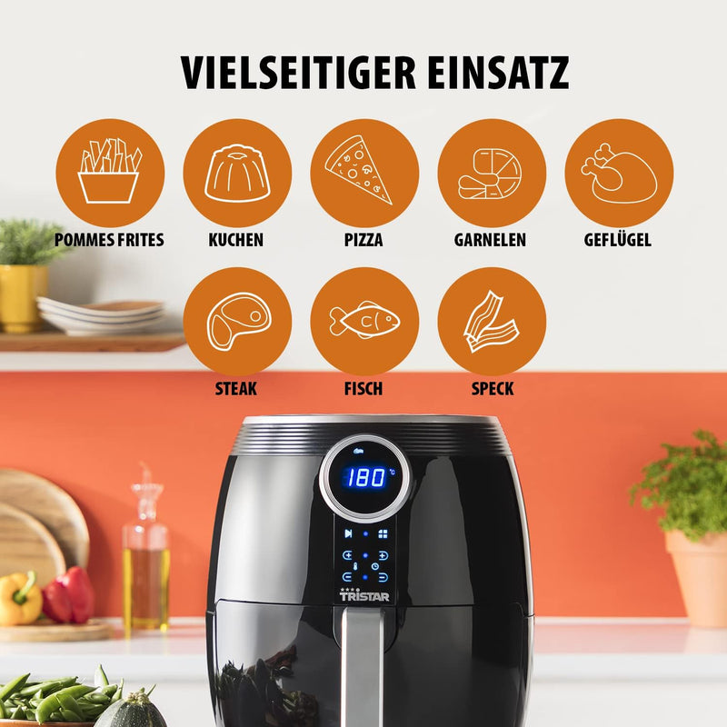 Tristar Digitale Heissluftfritteuse mit 4,5 L – 66,7% weniger Energieverbrauch – Digitales Display –