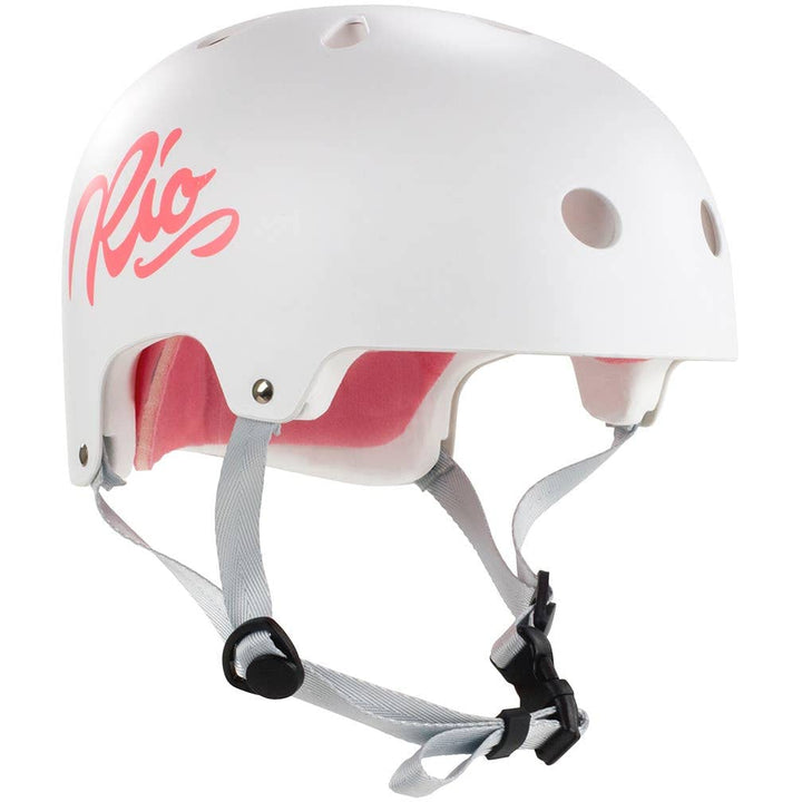 Rio Roller Script Helm, Unisex, für Erwachsene, Unisex-Erwachsene 49/52 cm Weiss, 49/52 cm Weiss