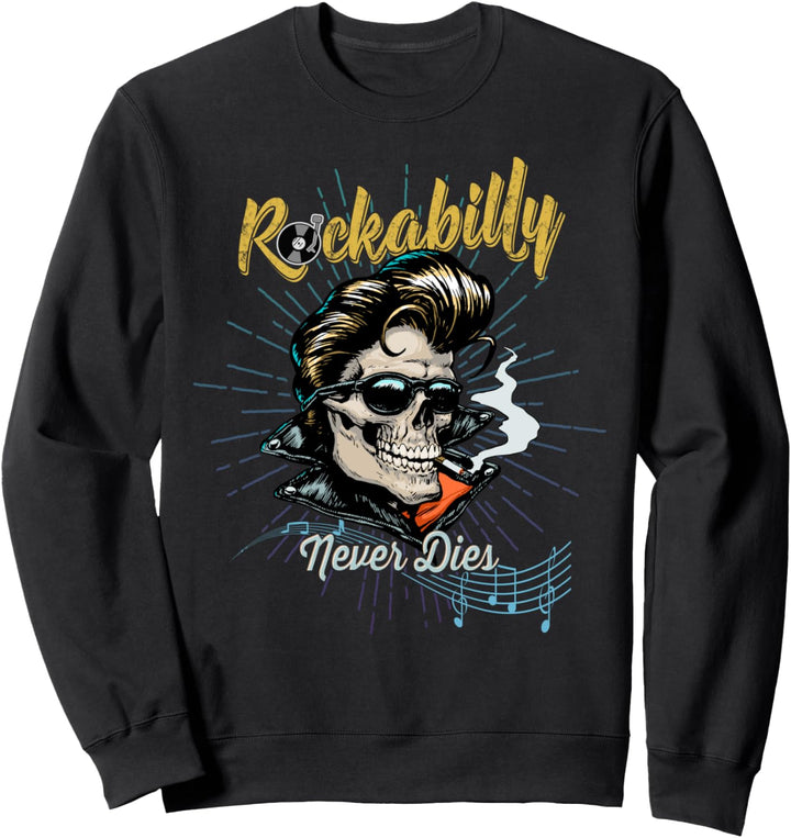 Rockabilly stirbt nie - 1950 Barber Skull Bikers Sweatshirt