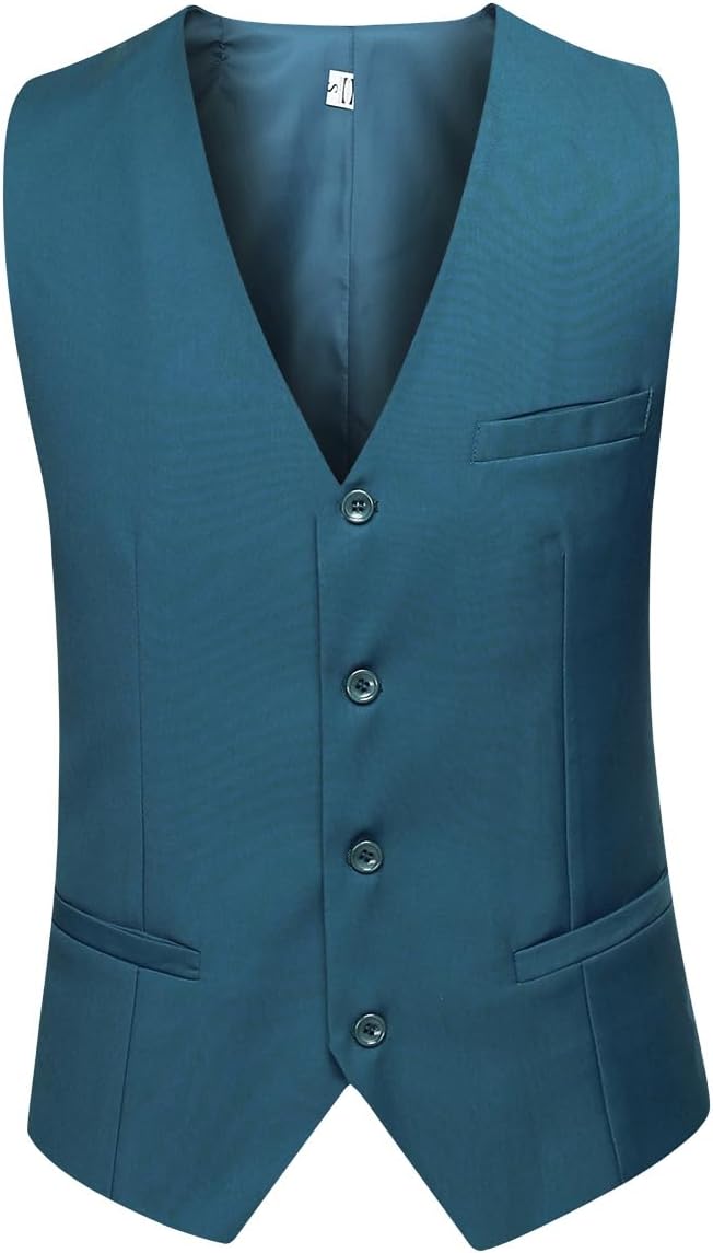 Anzug Herren Slim Fit 3 Teilig Anzüge Herrenanzug Sakko für Hochzeit Business XS Blau, XS Blau