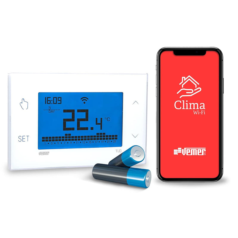 VEMER VE788600 TUO WiFi Batterie - Thermostat Heizung Smart Home, WLAN Raumthermostat, Wochenprogram