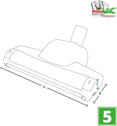 MisterVac Staubsaugerdüse Bodendüse Turbodüse Ersatzdüse kompatibel mit TecTro VC 181,14491603