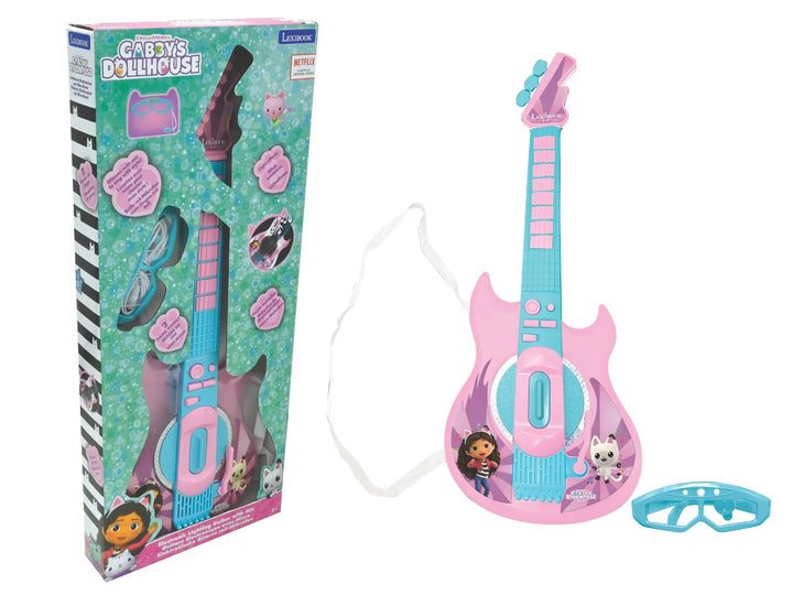 Lexibook, Gabby's Dollhouse, E-Gitarre mit Mikrofon und Brille für stilvolles Singen, 2 Spielmodi, D