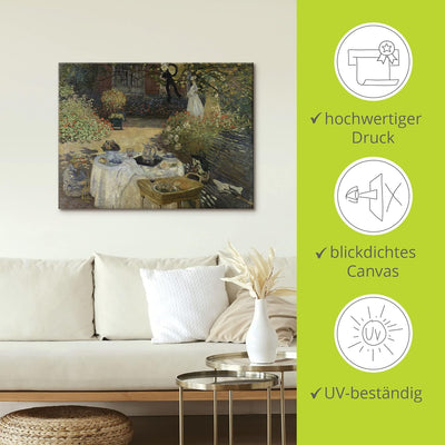 ARTland Leinwandbilder Wandbild Bild auf Leinwand 40x30 cm Wanddeko Sommer Gartenmöbel Tisch Essen F