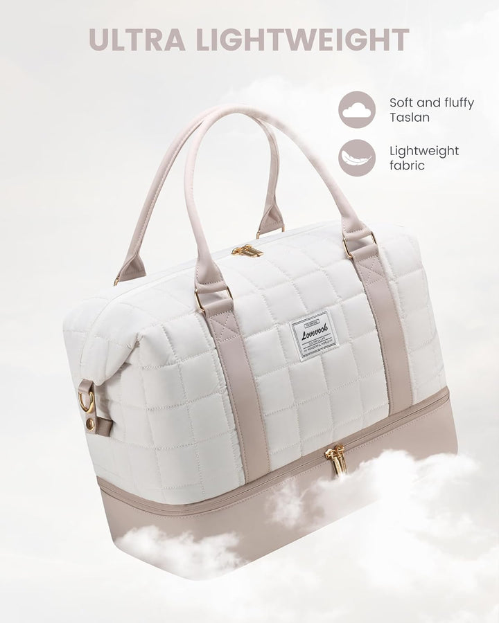 LOVEVOOK Reisetasche Damen, Leicht Puffer Weekender Handgepäck Tasche Kliniktasche Geburt Krankenhau