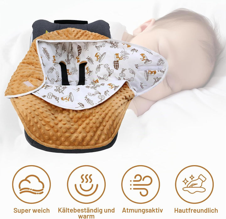 Einschlagdecke Babyschale für Buggy Universal Fusssack Babydecke Baumwolle Baby Pucksack für Kinderw