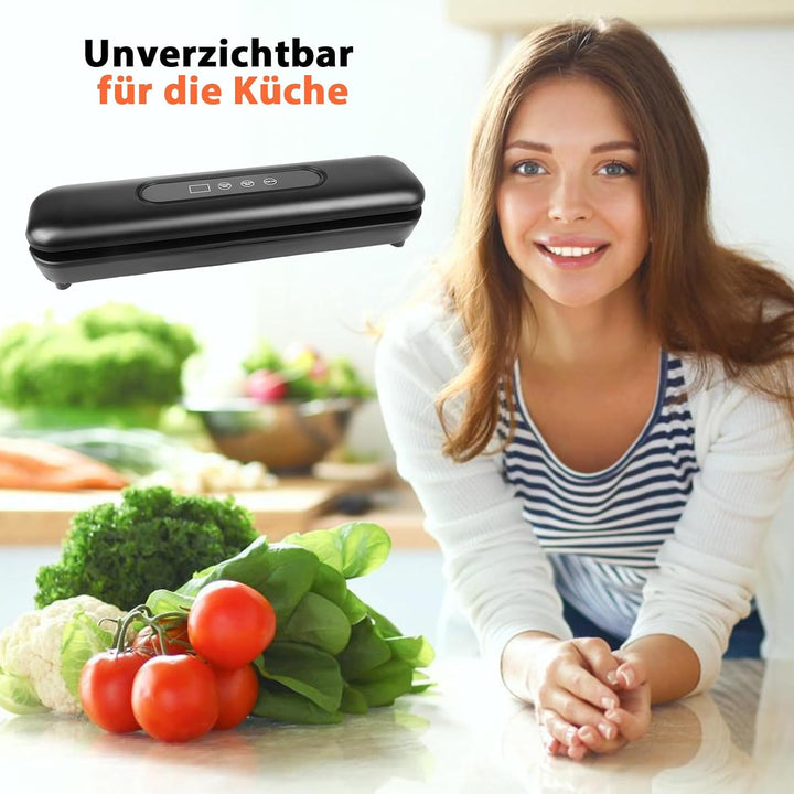 Vakuumiergerät, Vakuumierer für Lebensmittel mit 20 Vakuum Beutel, Folienschweissgerät für Trockene,
