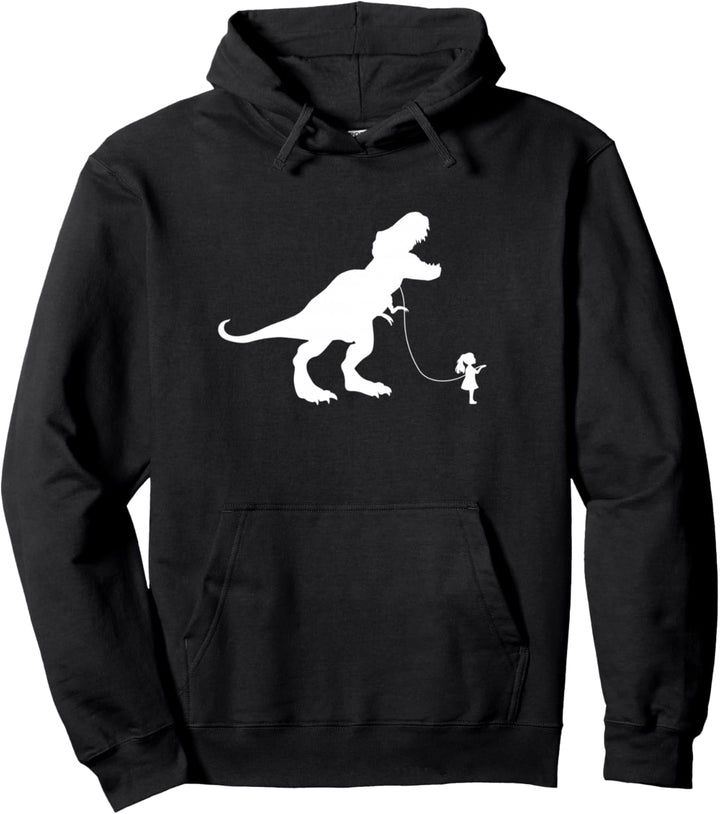 Lustiges TRex Haustier-Dinosaurier-Meme, Mädchen, Trex an einer Leine Pullover Hoodie
