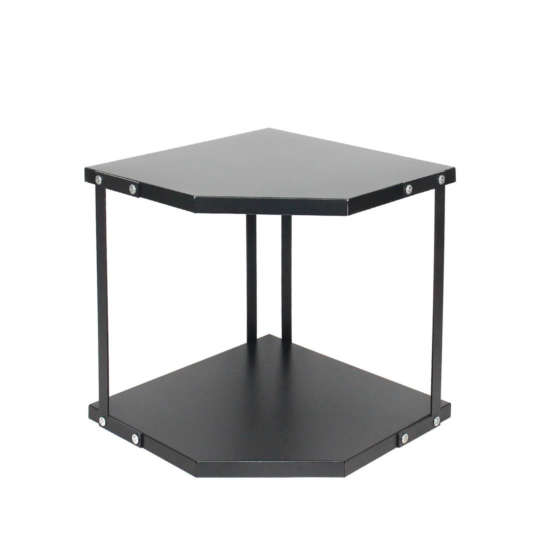 HUIJIN (2-Tier schwarz) Küche Topf Rack Kochgeschirr Stand Storage Organizer, Küche Eckregal Dreieck