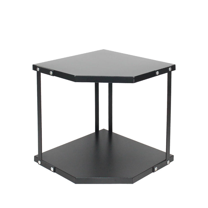 HUIJIN (2-Tier schwarz) Küche Topf Rack Kochgeschirr Stand Storage Organizer, Küche Eckregal Dreieck