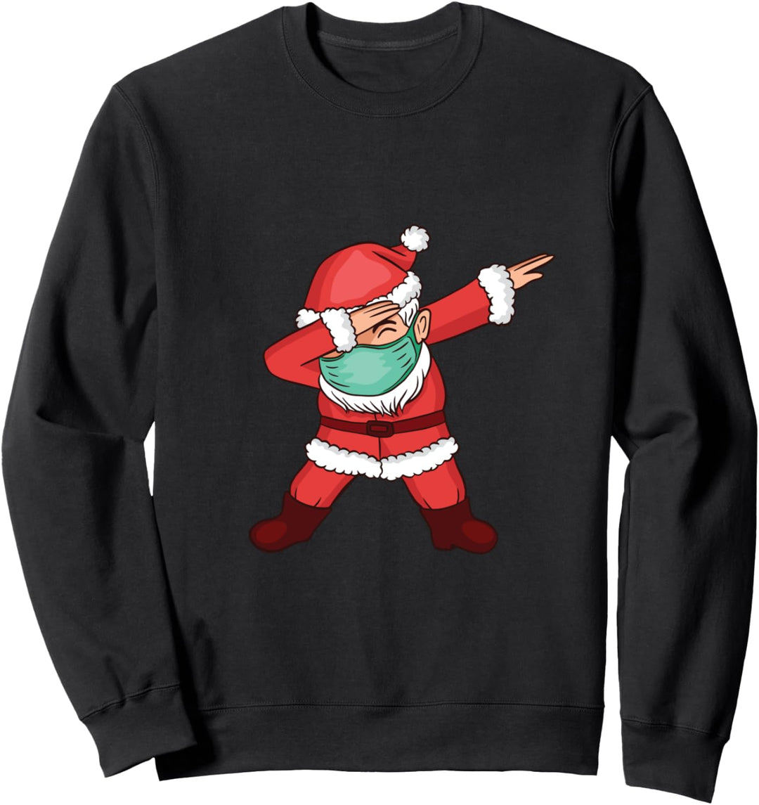 Dabbing Weihnachtsmann Lustig Santa Claus Mit Maske Geschenk Sweatshirt
