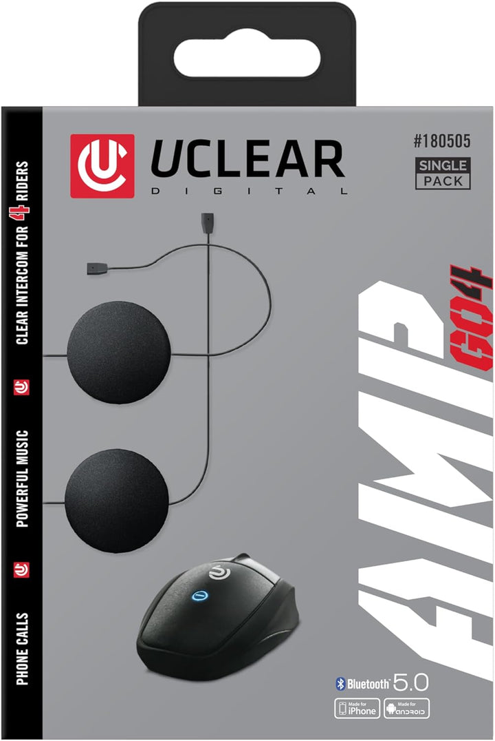 UClear Unisex – Erwachsene AMP Go 4 Helmkommunikationssystem, Schwarz, Einheitsgrösse