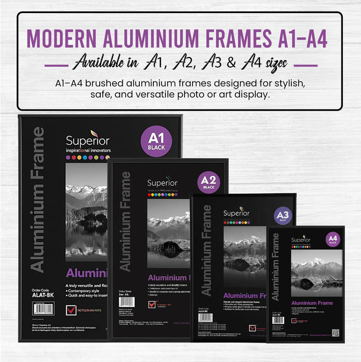 Stewart Superior Bilderrahmen, A4, gebürstetes Aluminium, mit Plexiglas-Sicherheitsglas, silberfarbe