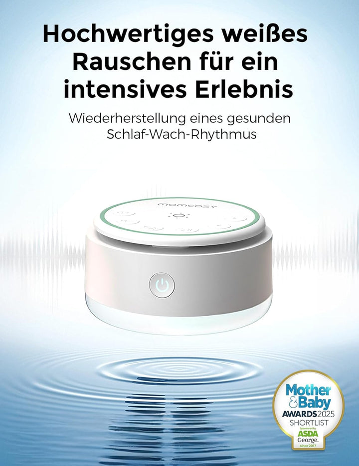 Momcozy Sound Machine für Babys - 20 beruhigende Klänge & Touch-Licht, tragbares weisses Rauschen mi