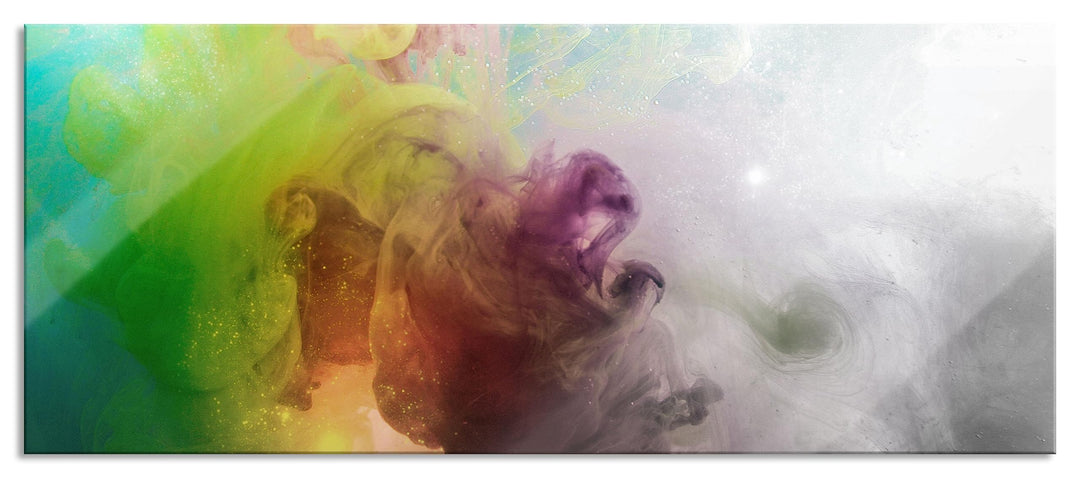 Glasbild Panorama | Wandbild aus Echtglas | mystisch verfärbte Wirbel | 120x50 cm | inkl. Aufhängung