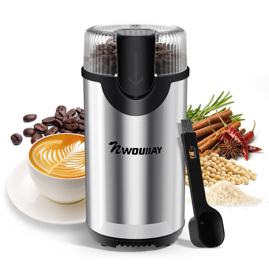 Kaffeemühle 300W Kaffeemühle Elektrisch und Gewürzkapazität bis zu 80 g Kaffeebohnen Klingen aus ros